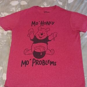 Disney Red Womens T-Shirt with Winnie the Pooh Design